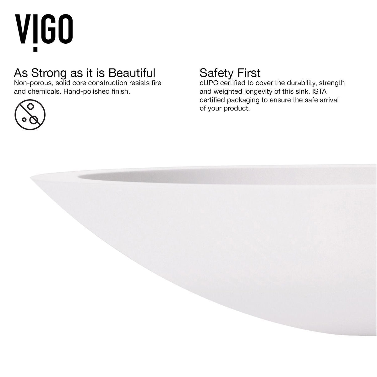 Wisteria MatteStone White Bathroom Sink/Basin Set with Cass Faucet and Oval Composite Vessel E3N2 - product image 7