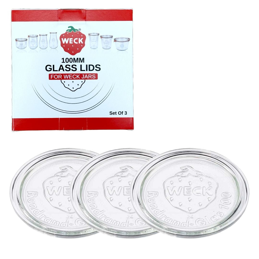 100mm Glass Lids for Jars, Dishwasher/Microwave-Safe, 3-pk F4S5 - product image 1