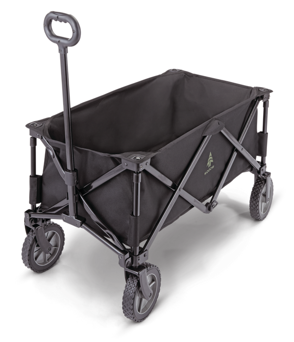 Outdoor Collapsible Folding Utility Standard Wagon & Carry Bag, 150 lb Capacity, Black V2E9