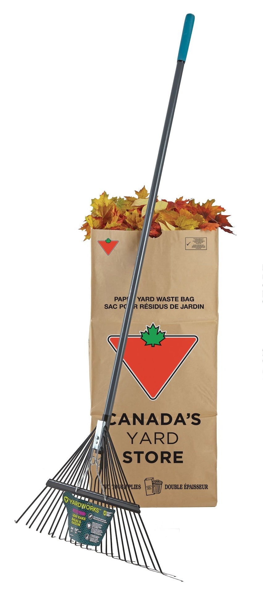 24-Tine Metal Leaf Rake with Fibreglass Shaft, 24-in M5G9 - product image 6