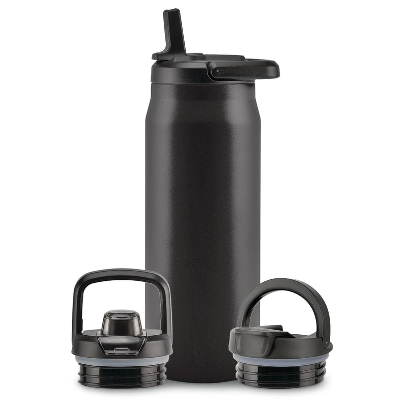 Core Vacuum Insulated Stainless Steel Bottle, 32-oz, Black, with Multi Lid G9Z3