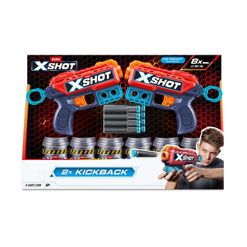 X-Shot Excel Double Kickback Dart Blaster, Includes 6 Cans & 8 Darts, 2-pk, Ages 8+ Y7B7